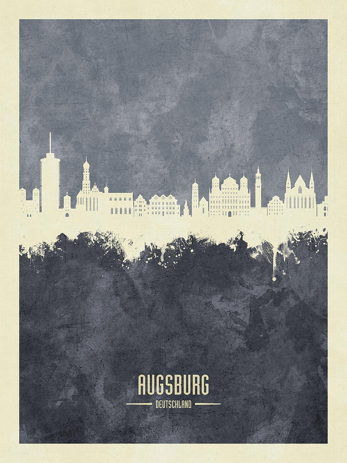 Augsburg Germany Skyline #83 Digital Art by Michael Tompsett