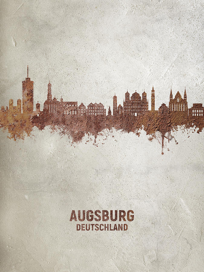 Augsburg Germany Skyline #89 Digital Art by Michael Tompsett