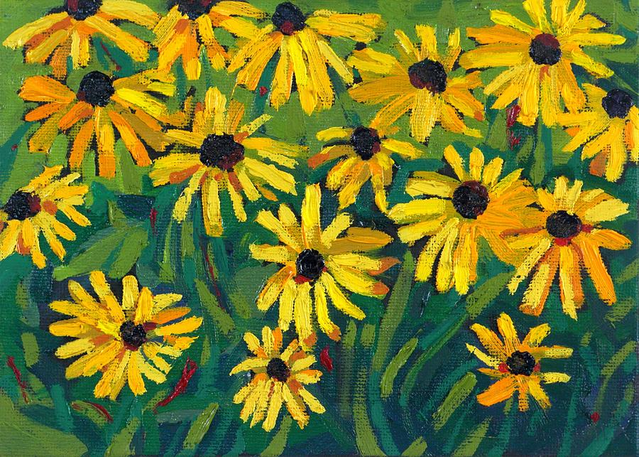 August Black Eyed Susans Painting by Phil Chadwick