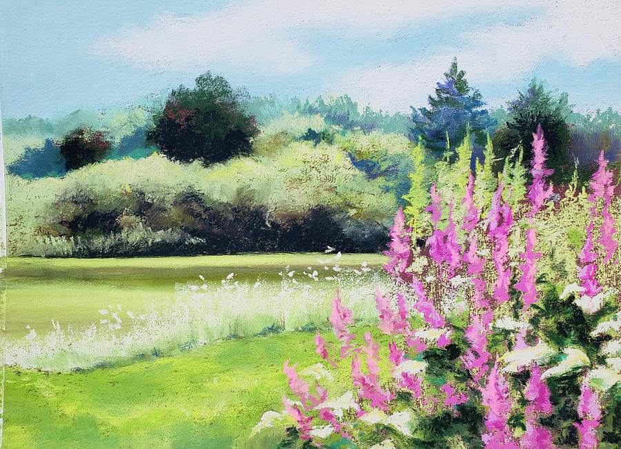 August blooms Painting by Carolyn Emerson