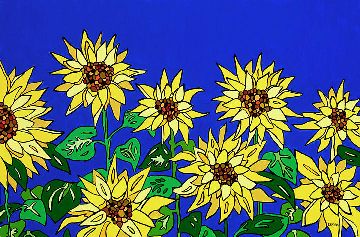 August Blooms Painting by Mike Stanko