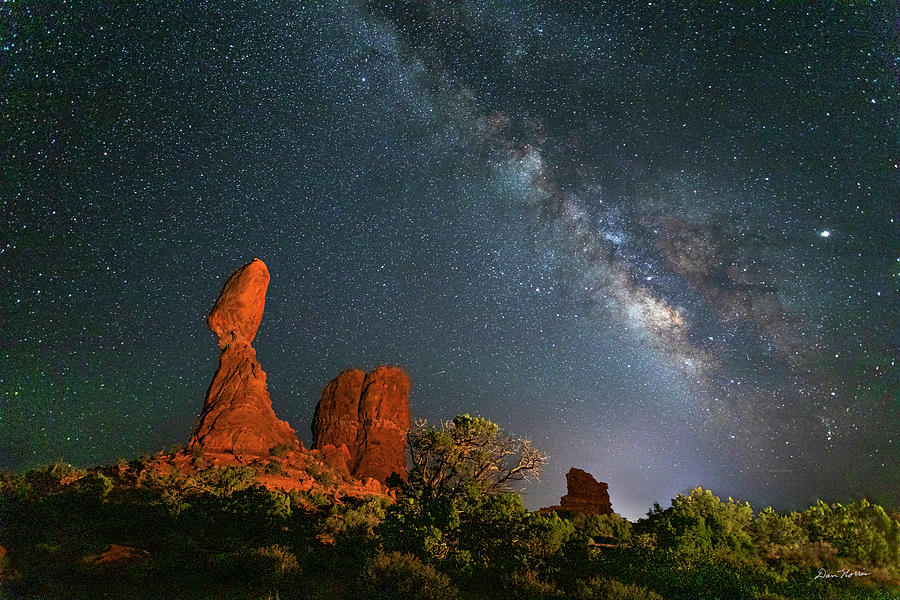 August Milky Way at Balanced Rock Photograph by Dan Norris