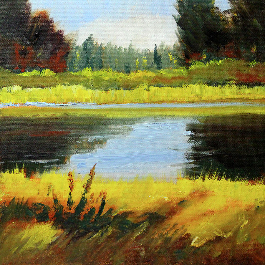 August Reflection Painting by Nancy Merkle