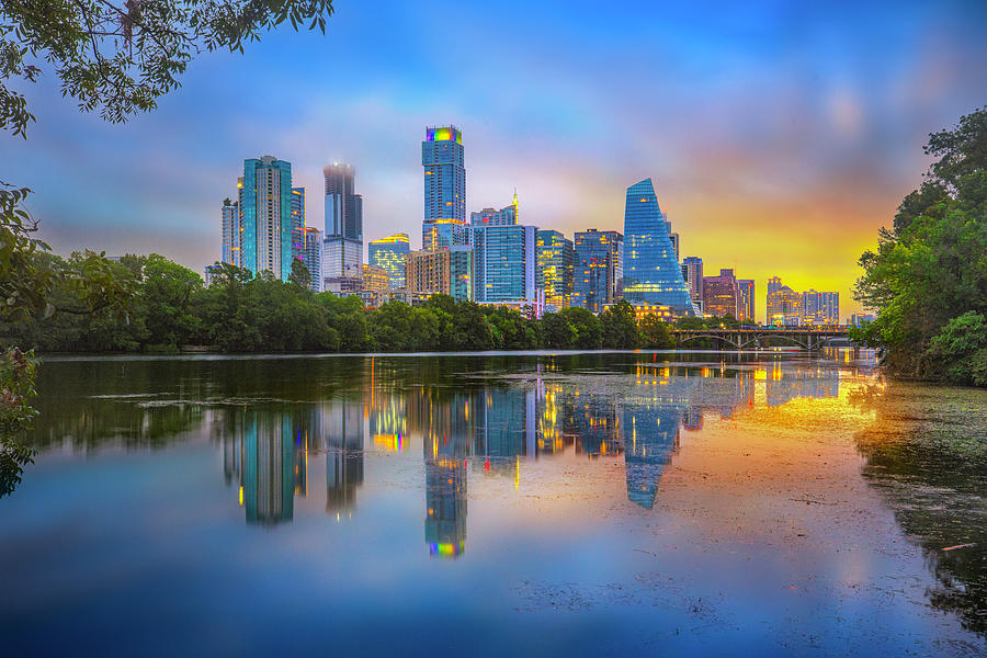 August Sunrise over Downtown Austin 82 Photograph by Rob Greebon - Fine ...