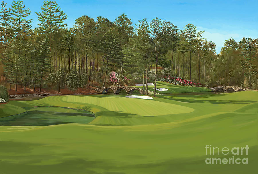 Augusta, 11th,12th, Augusta National Painting by Tim Gilliland