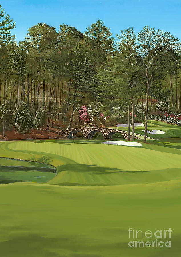 Augusta, 11th,12th, Augusta National V Painting by Tim Gilliland