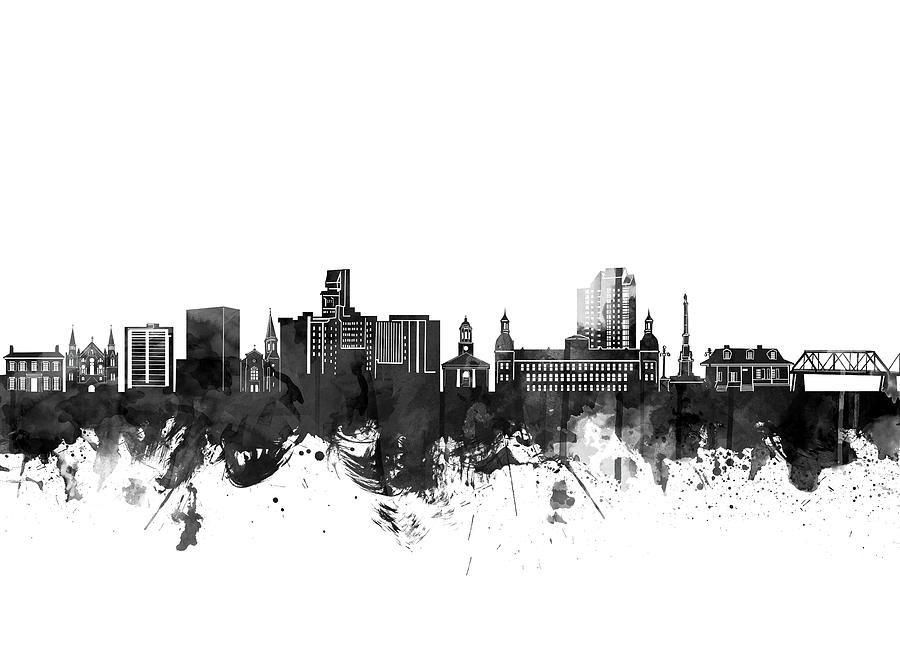 Augusta Ga Skyline Bw Digital Art by Bekim M - Fine Art America