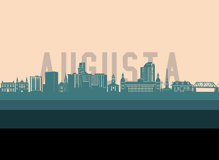Augusta Ga Skyline Retro 1 Digital Art