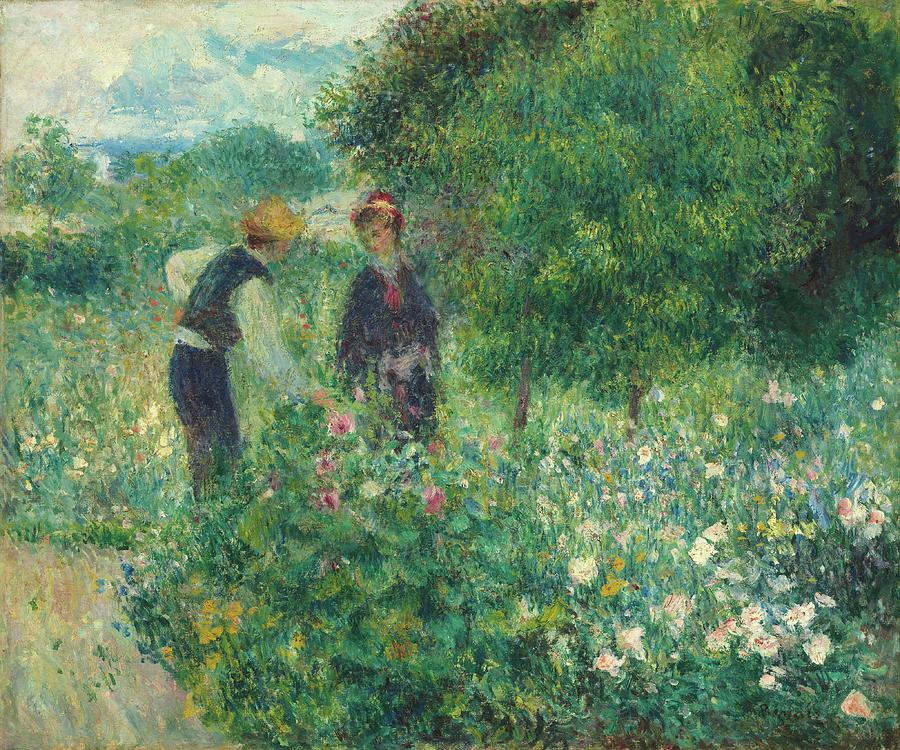 Auguste Renoir Picking Flowers, 1875 Painting by Top Wallpapers