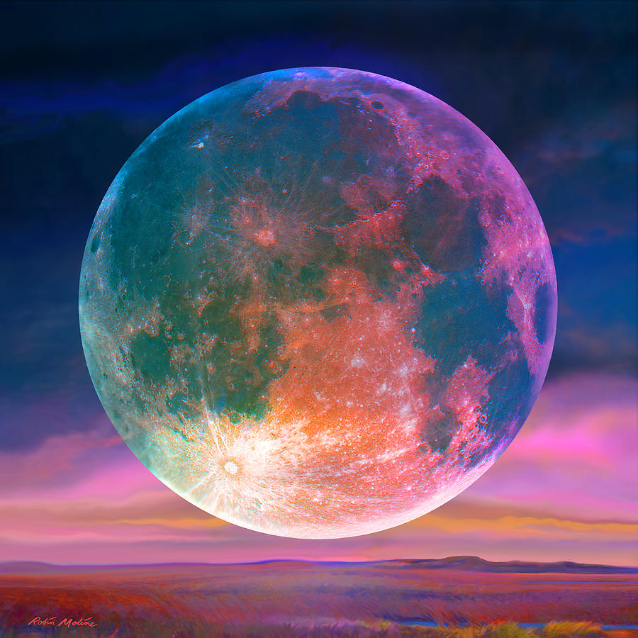 Augustine Moon  Digital Art by Robin Moline