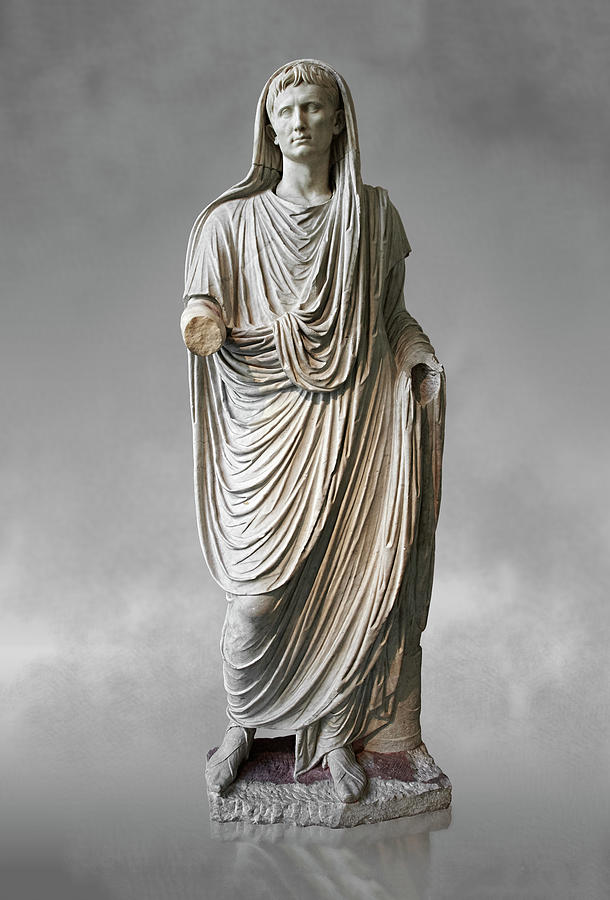 Augustus as Pontifex Maximus Roman statue - The National Roman Museum Rome Photograph by Paul E Williams
