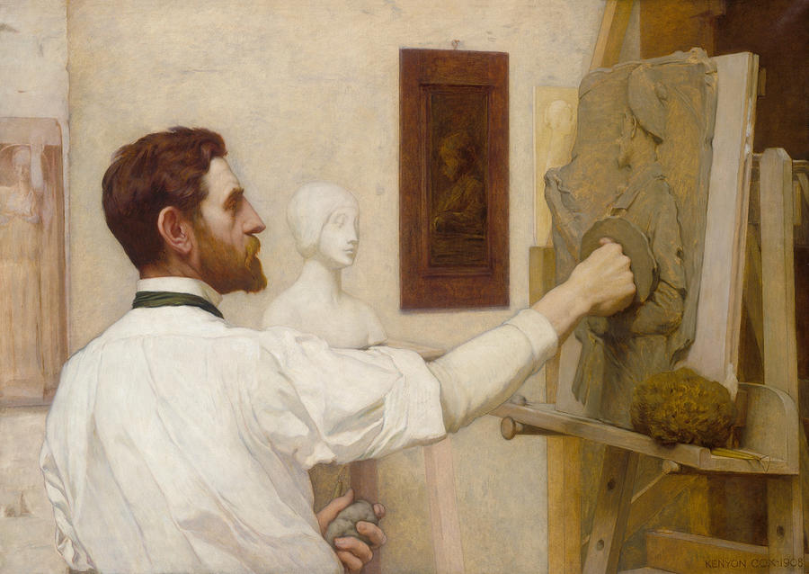 Augustus Saint-Gaudens - Kenyon Cox - 1908 Painting by War Is Hell Store