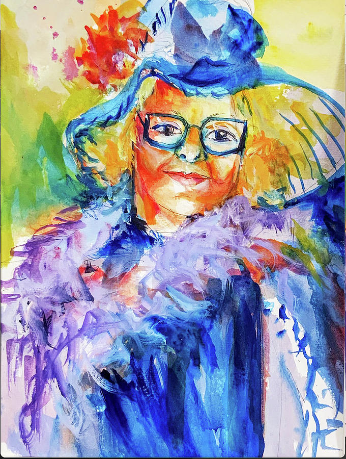 Bold Colors Mixed Media - Aunt Edie by Bonnie Lee Roth