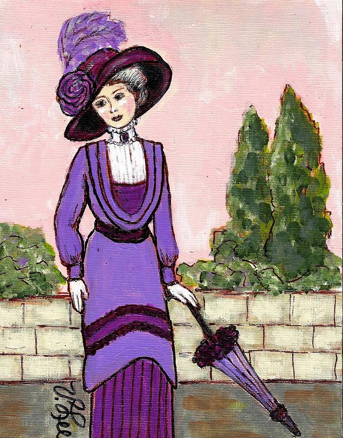 Aunt Violet Morning Stroll Painting by VLee Watson