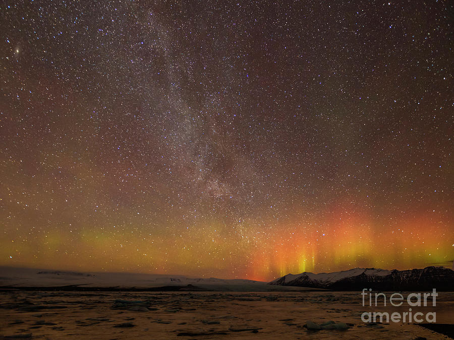 Aurora and milky way, Iceland Photograph by Neale And Judith Clark