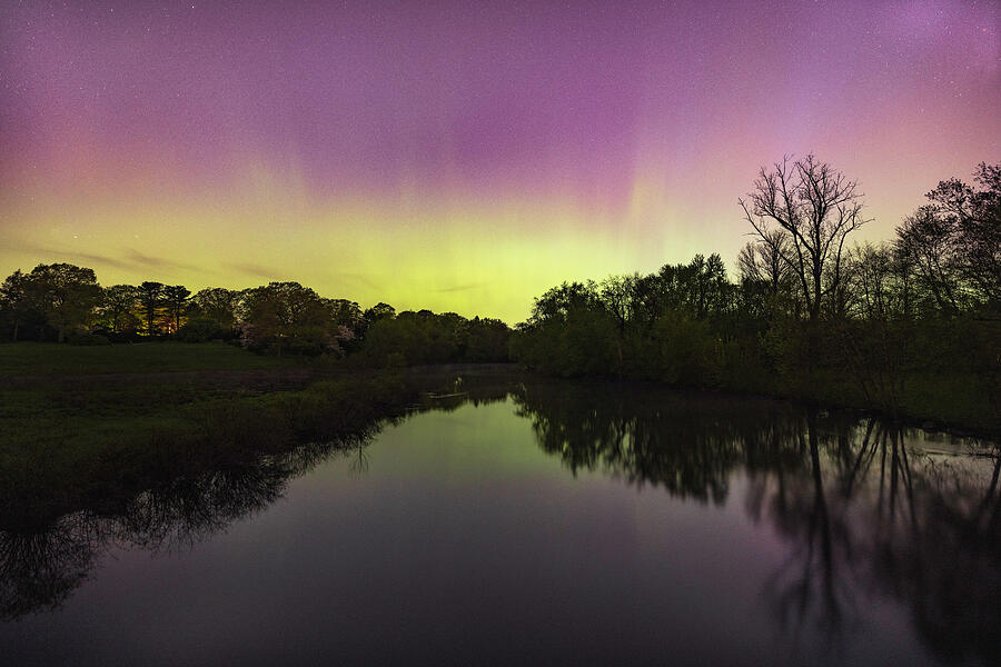 Aurora Borealis Northern Lights at the Minute Man National Historic 