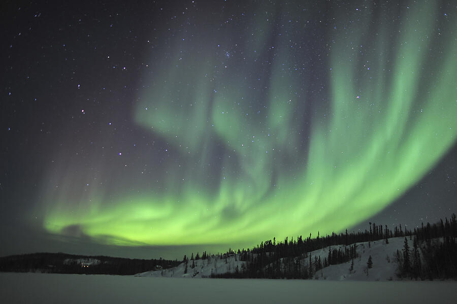 Aurora borealis over Prosperous Lake, Yellowknife, Northwest Territories, Canada. Photograph by Jiri Hermann/Stocktrek Images