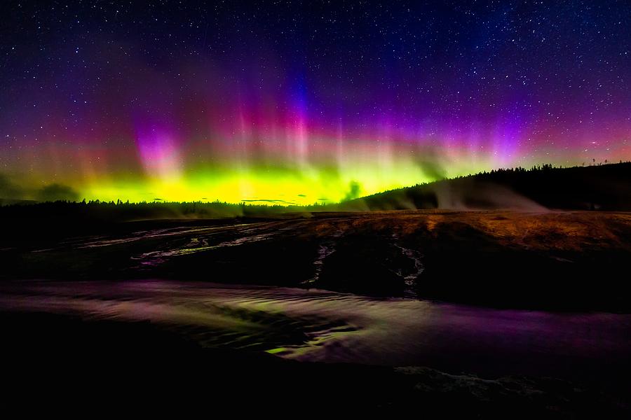 Firehole River Photograph - Aurora Borealis, Yellowstone National Park by N P S Neal Herbert Firehole River Photograph - Aurora Borealis, Yellowstone National Park by N P S Neal Herbert