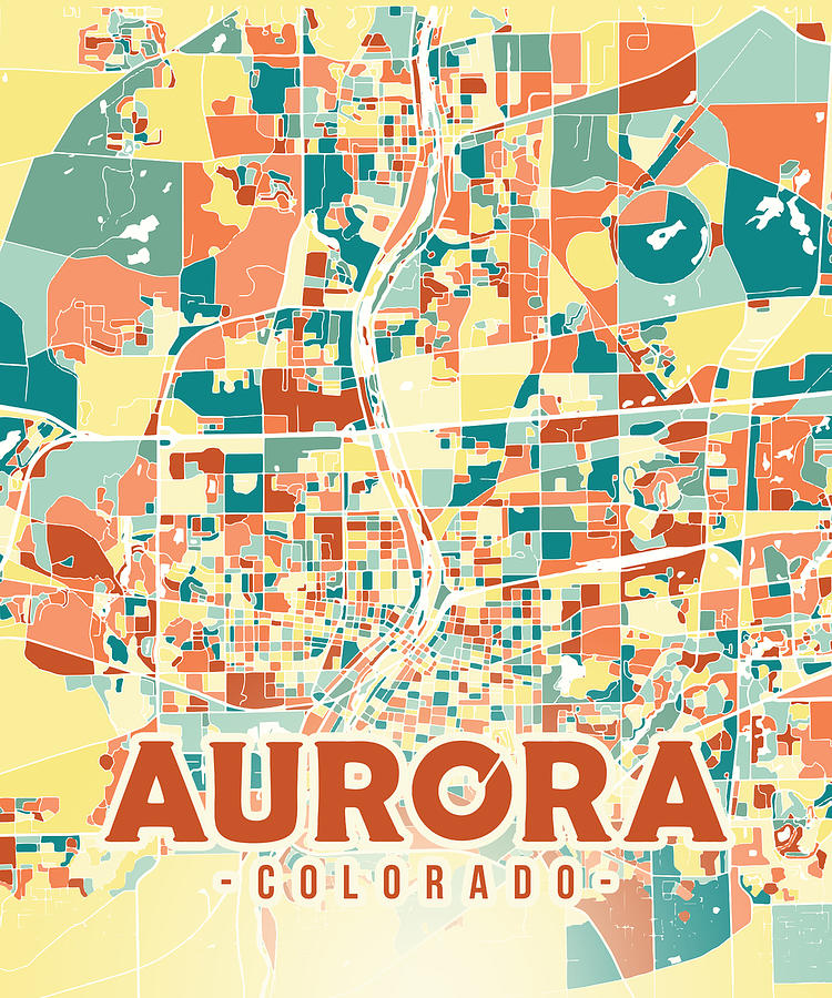 Aurora Colorado Us Map Digital Art By Alexandru Chirila Fine Art America