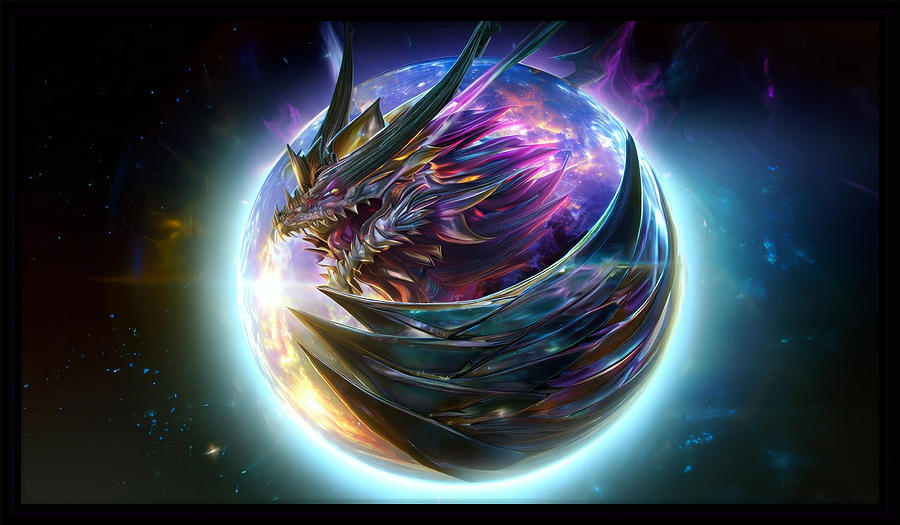 Aurora Crystal Dragon Digital Art by Shawn Dall