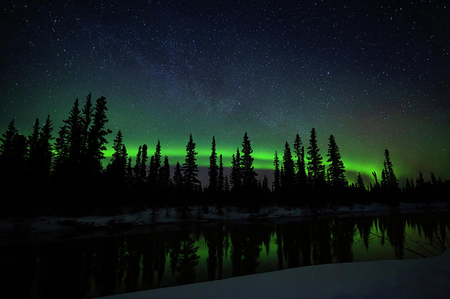 Aurora Milky Way Lake Photograph by William Kennedy