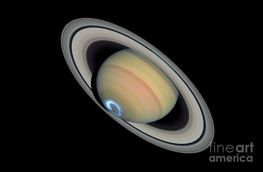 Aurora on Saturn Photograph by Doc Braham