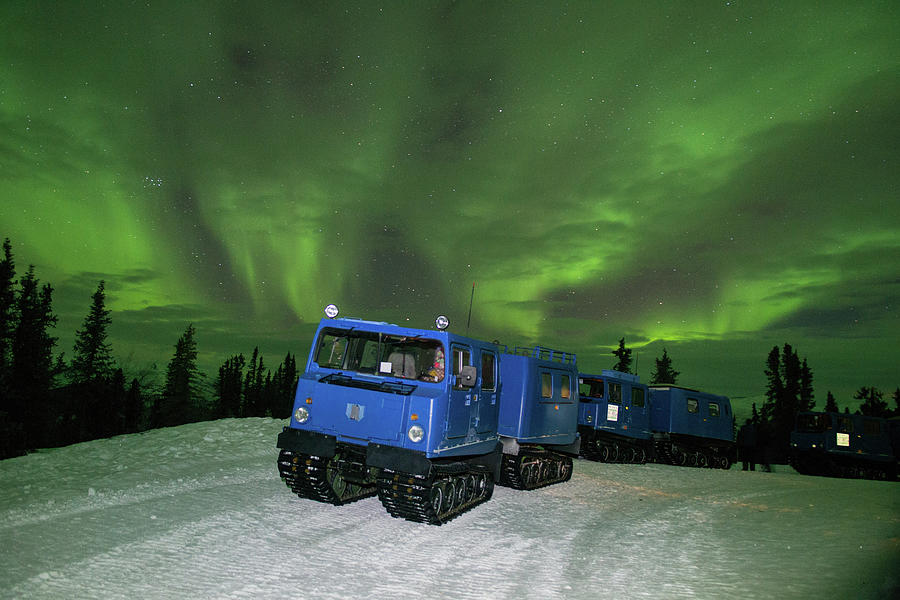 Aurora Over the Snowcat  Photograph by Angie Mossburg
