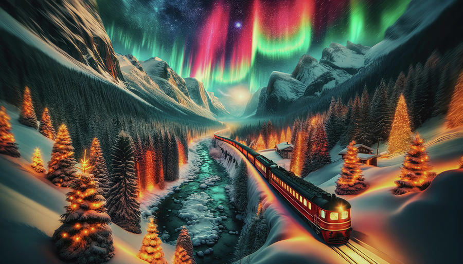 Aurora Rails Digital Art by Bill and Linda Tiepelman