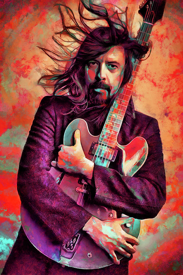 Dave Grohl Digital Art - Dave Grohl Foo Fighters Art Aurora by James West by The Rocker
