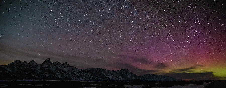 Grand Teton National Park Photograph - Aurora Touches the Tetons by Caity Jean Photography