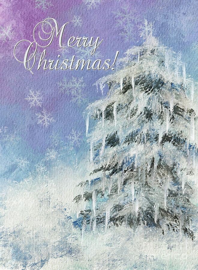 Aurora Tree In Snow Merry Christmas Digital Art by Lois Bryan Aurora Tree In Snow Merry Christmas Digital Art by Lois Bryan