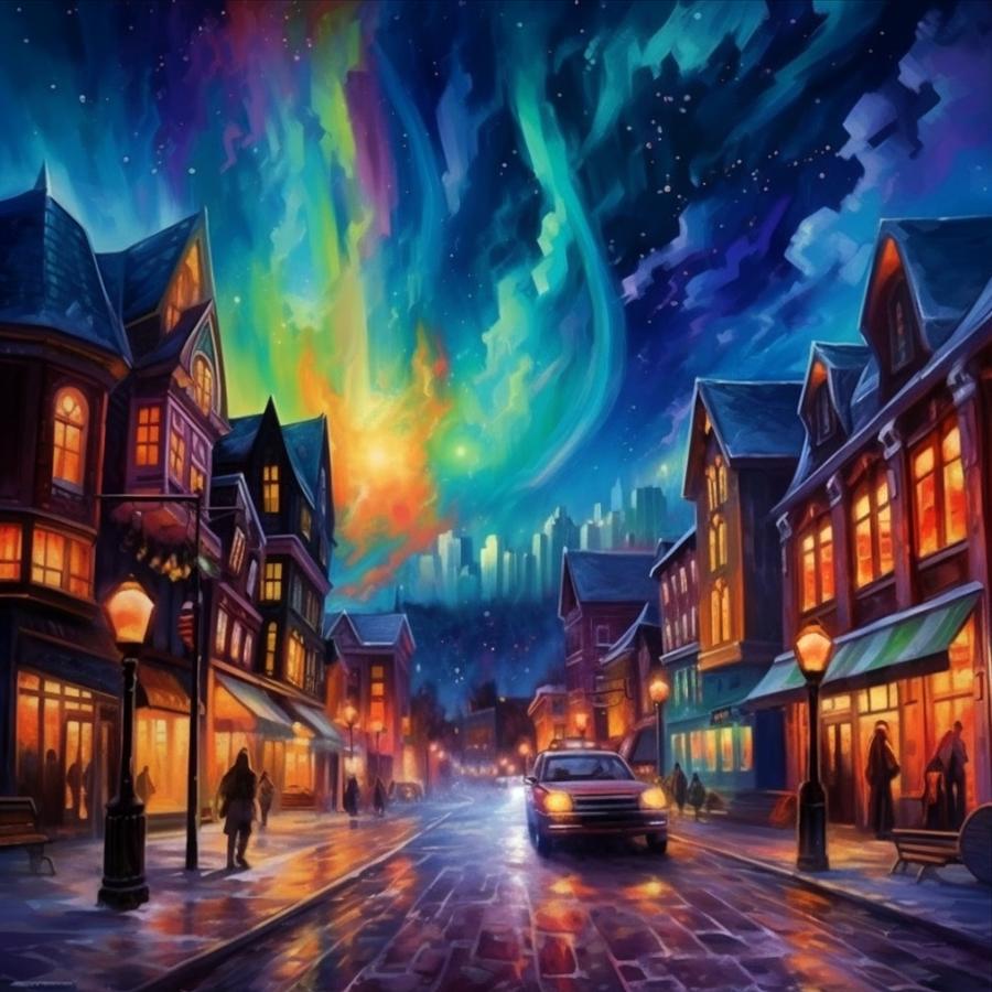 Aurora Village Digital Art by Dawn Van Doorn - Fine Art America