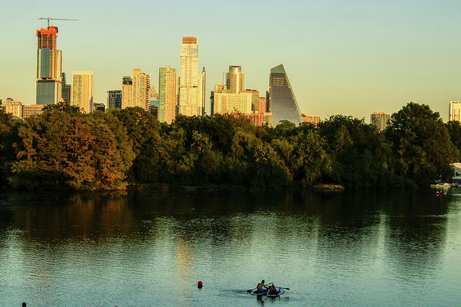 Ausitn Texas Sunset Lady Bird Lake Photograph by Brigitte Blanchette Thompson