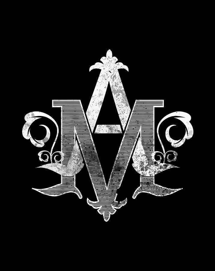 Auspice Maria Virgin Mary Monogram Digital Art by Jessika Bosch