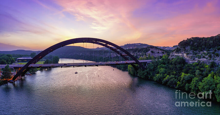 Austin 360 Bridge Twilight Pano 2 Photograph by Bee Creek Photography ...