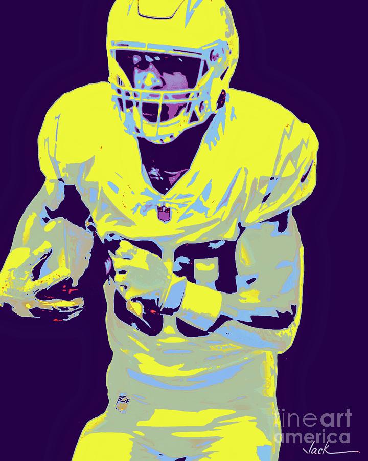 Chargers Painting - Austin Ekeler by Jack Bunds Chargers Painting - Austin Ekeler by Jack Bunds