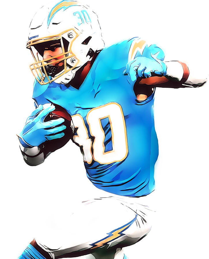 Austin Ekeler Los Angeles Chargers Watercolor Strokes Pixel Art 103 Mixed  Media by Joe Hamilton - Fine Art America