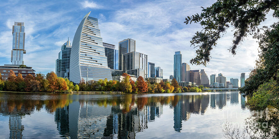 Austin Fall Colors Along Lady Bird Lake Pano Photograph by Bee Creek ...