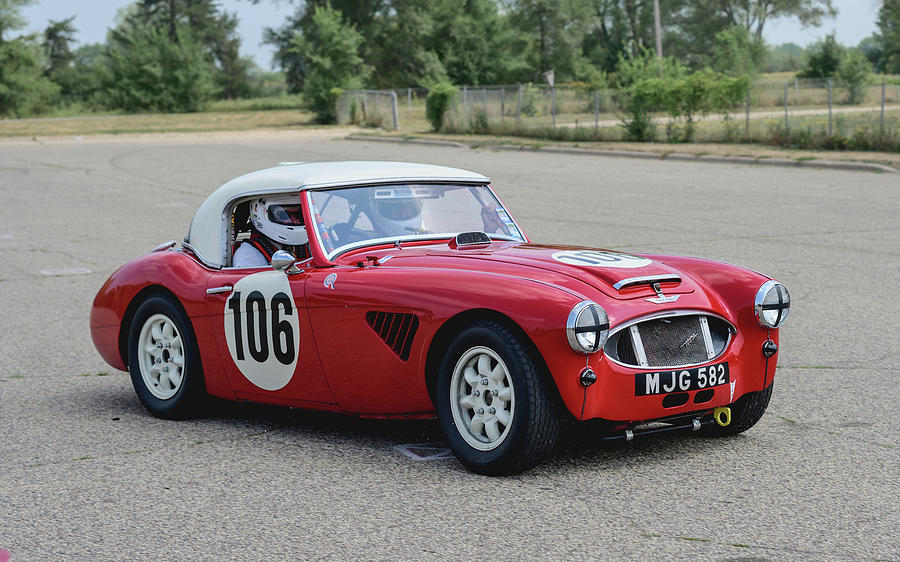 Austin Healey Race Car No.106, red Photograph by Kuo Wang