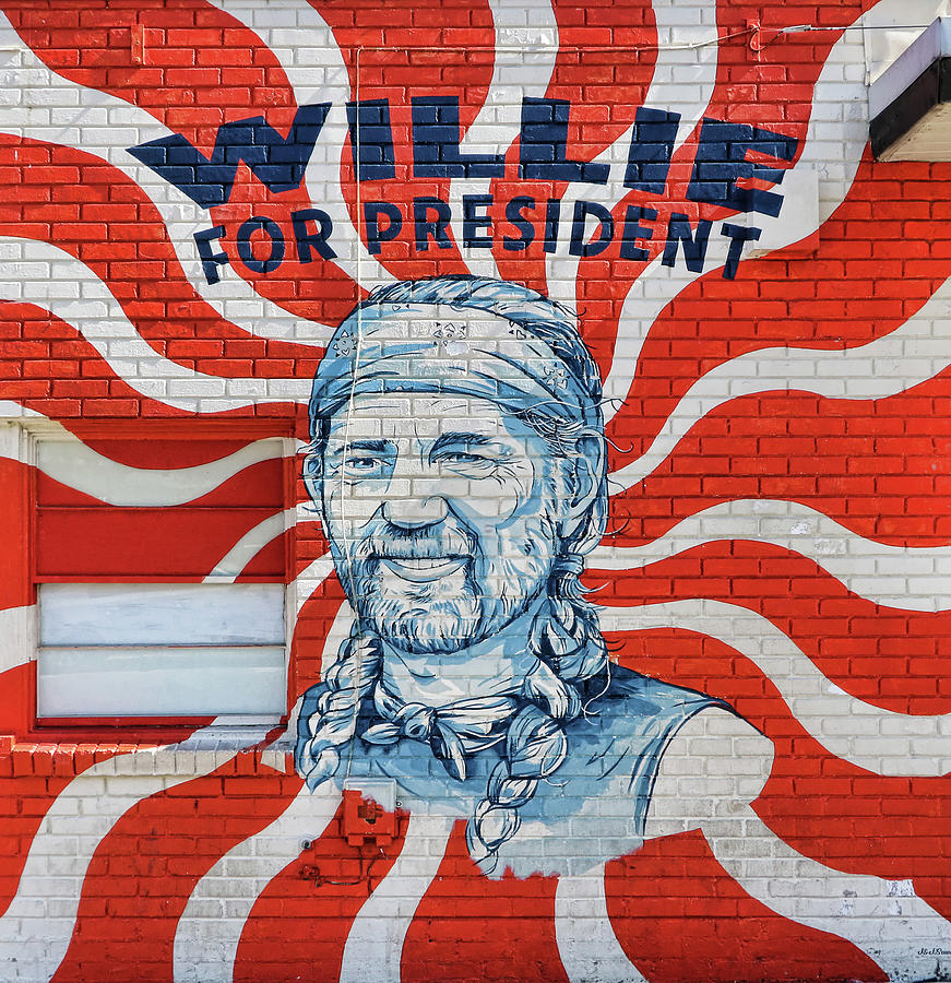 Austin Murals # 7 - Willie For President Photograph by Allen Beatty