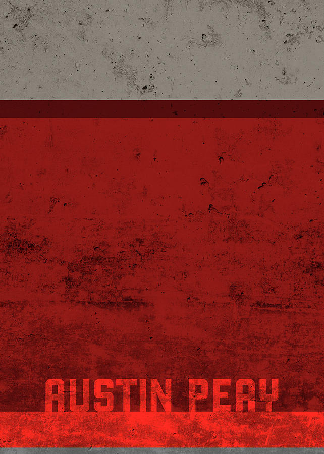 University Mixed Media - Austin Peay State Team Colors College University Distressed Bold Series by Design Turnpike