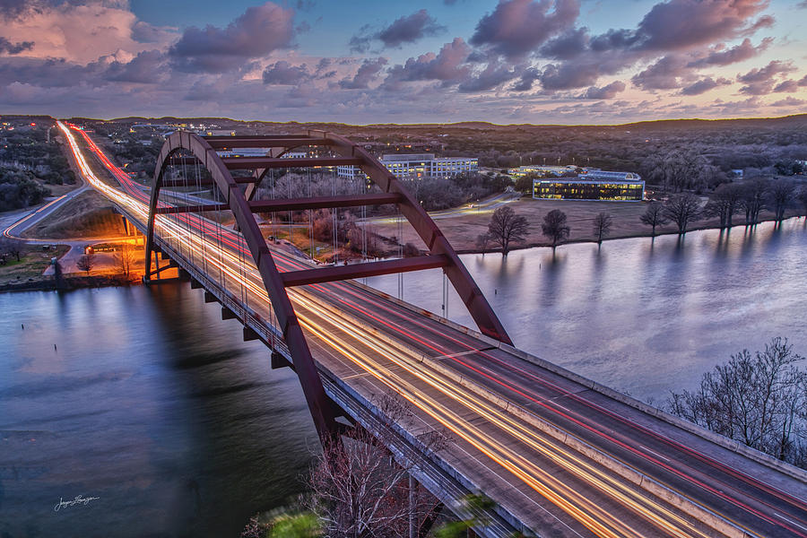 Austin Pennybacker Bridge at Dusk Photograph by Jurgen Lorenzen