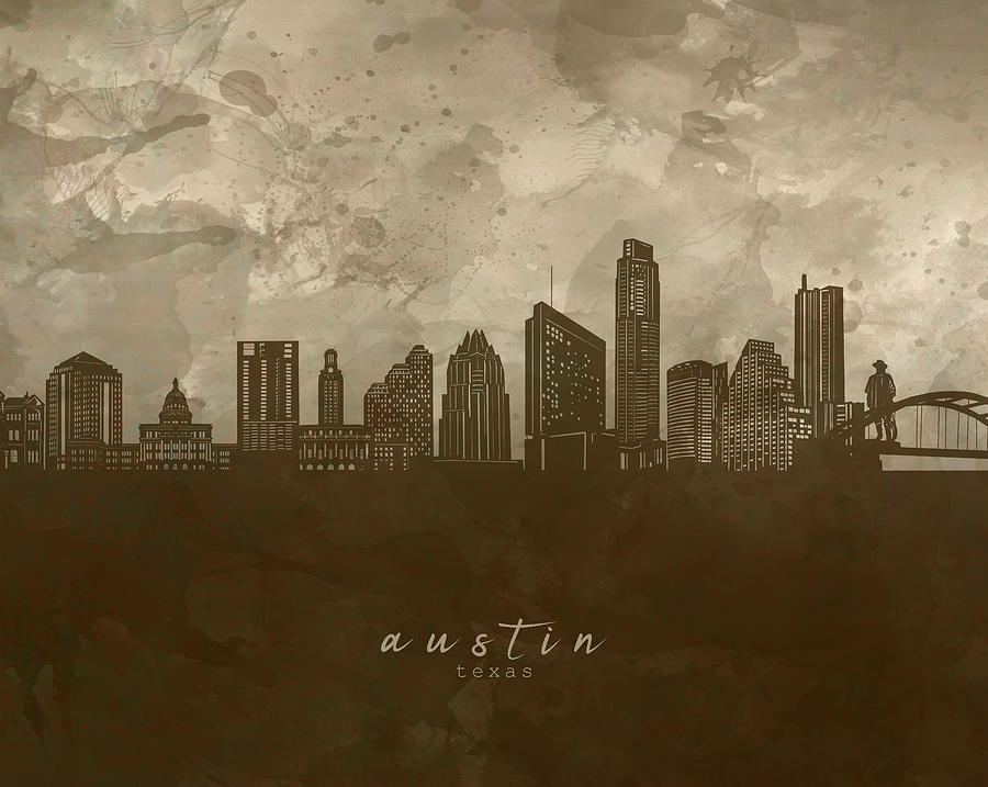 Austin Skyline Panorama 4 Digital Art