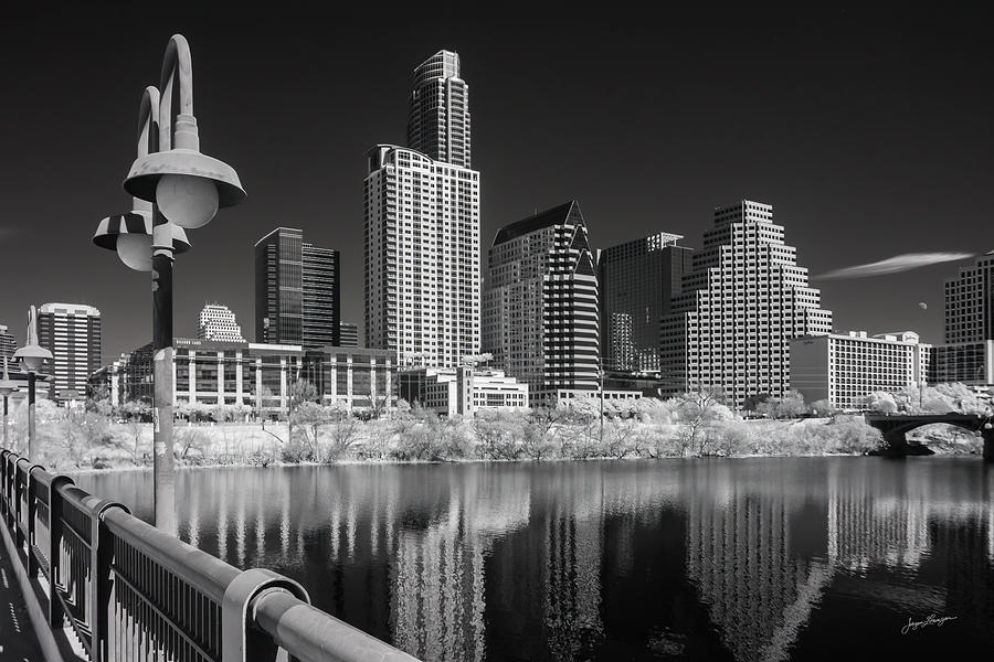 Austin Skyline with Lamp Post Photograph by Jurgen Lorenzen