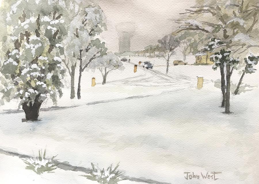 Austin Snow Painting by John West Austin Snow Painting by John West