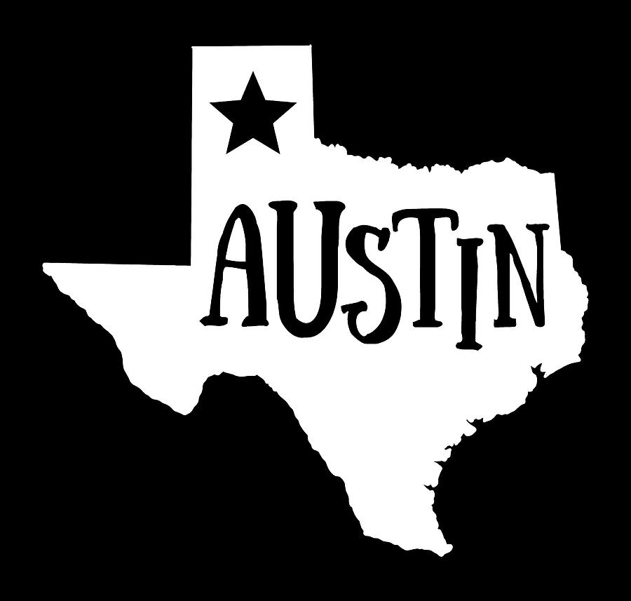Austin Texas Map State Home Lone Star Pride Digital Art by Aaron Geraud