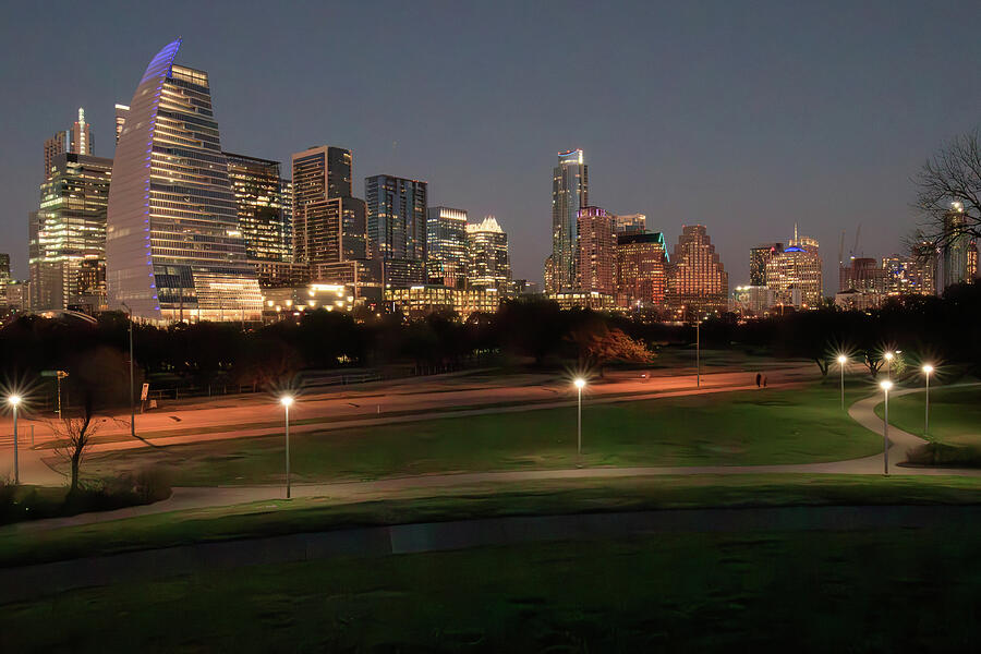 Austin Texas Skyline at Night from Butler Park Photograph by Brigitte Blanchette Thompson Austin Texas Skyline at Night from Butler Park Photograph by Brigitte Blanchette Thompson