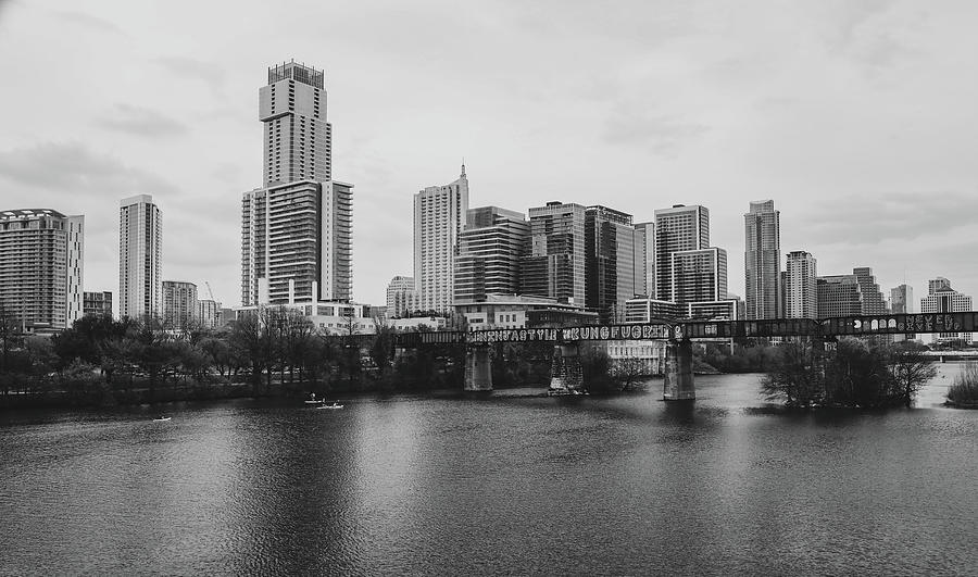 Austin Texas Skyline Black And White Photograph by Dan Sproul