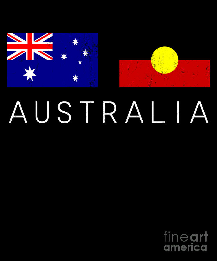 sød smag tømmerflåde Afsnit Australia Flag Cool Australians Aboriginal Flags Tee Drawing by Noirty  Designs