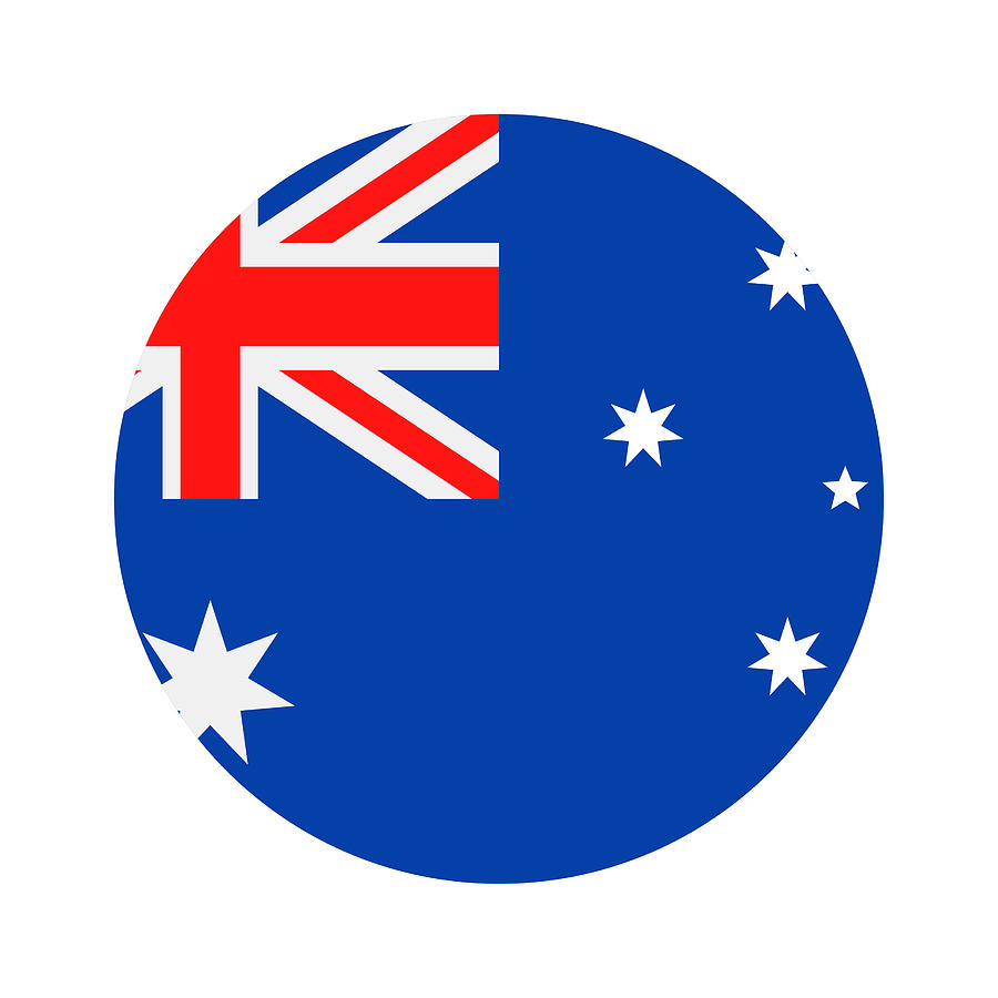 Australia - Round Flag Vector Flat Icon Drawing by Pop_jop
